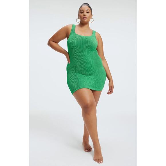 Good American Always Fits Sculpt Cover Up Dress Summer Green Plus 2x 3x Vacation - Picture 1 of 9
